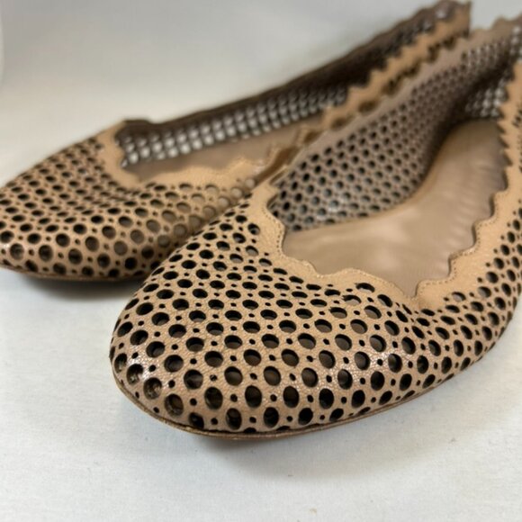 Chloe perforated "Lauren" leather ballet flats size EU 37 - Picture 2 of 9